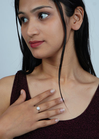 Silver Twinkle Cluster Ring