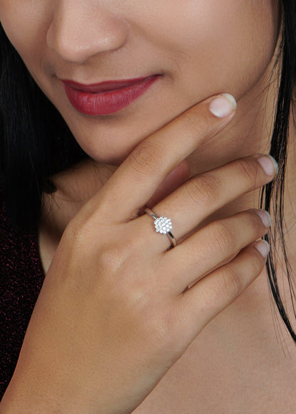 Silver Twinkle Cluster Ring
