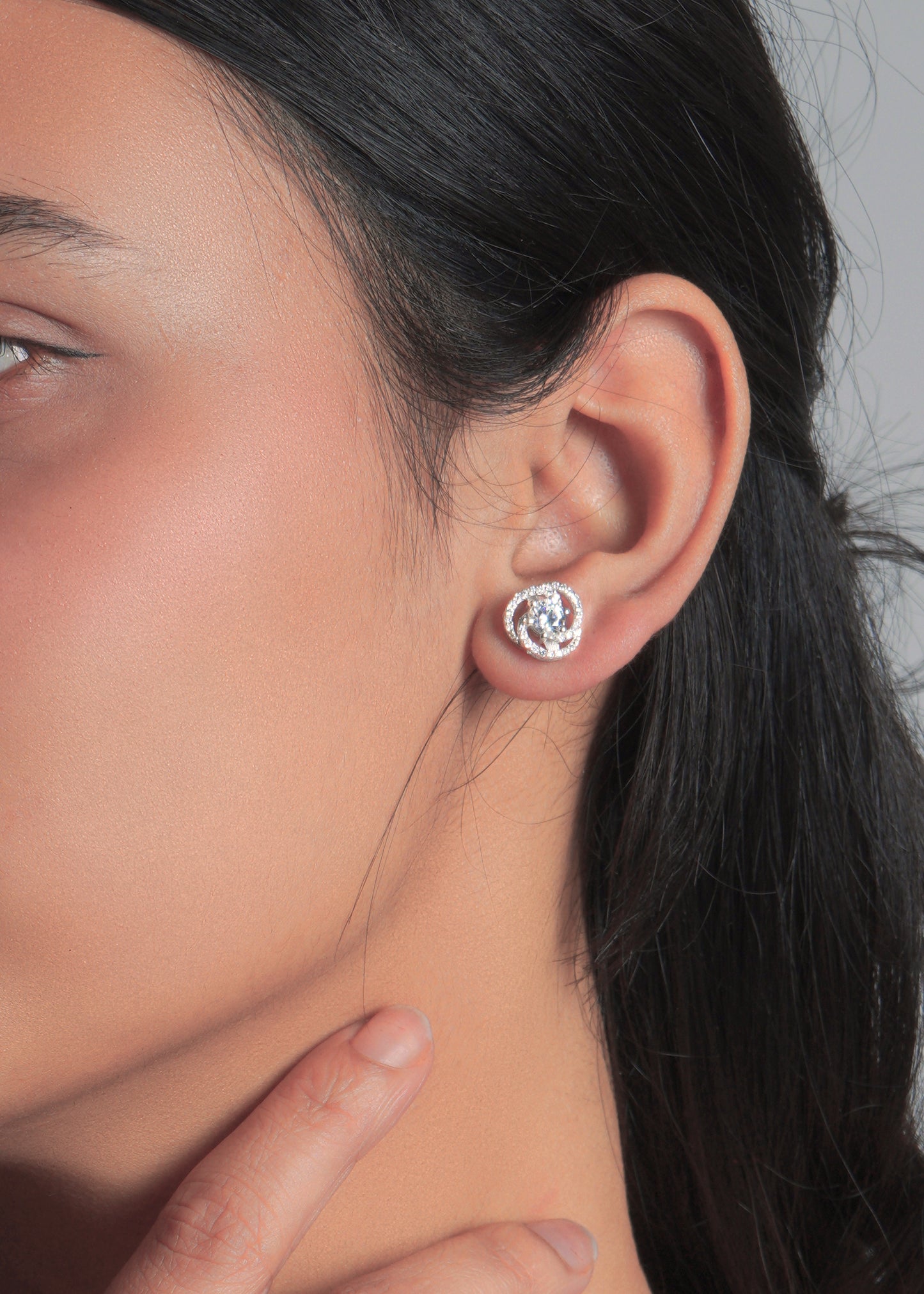 Silver Akansha Weave Stud Earring