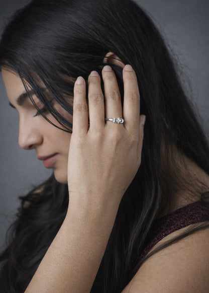 Silver infinity floral Ring