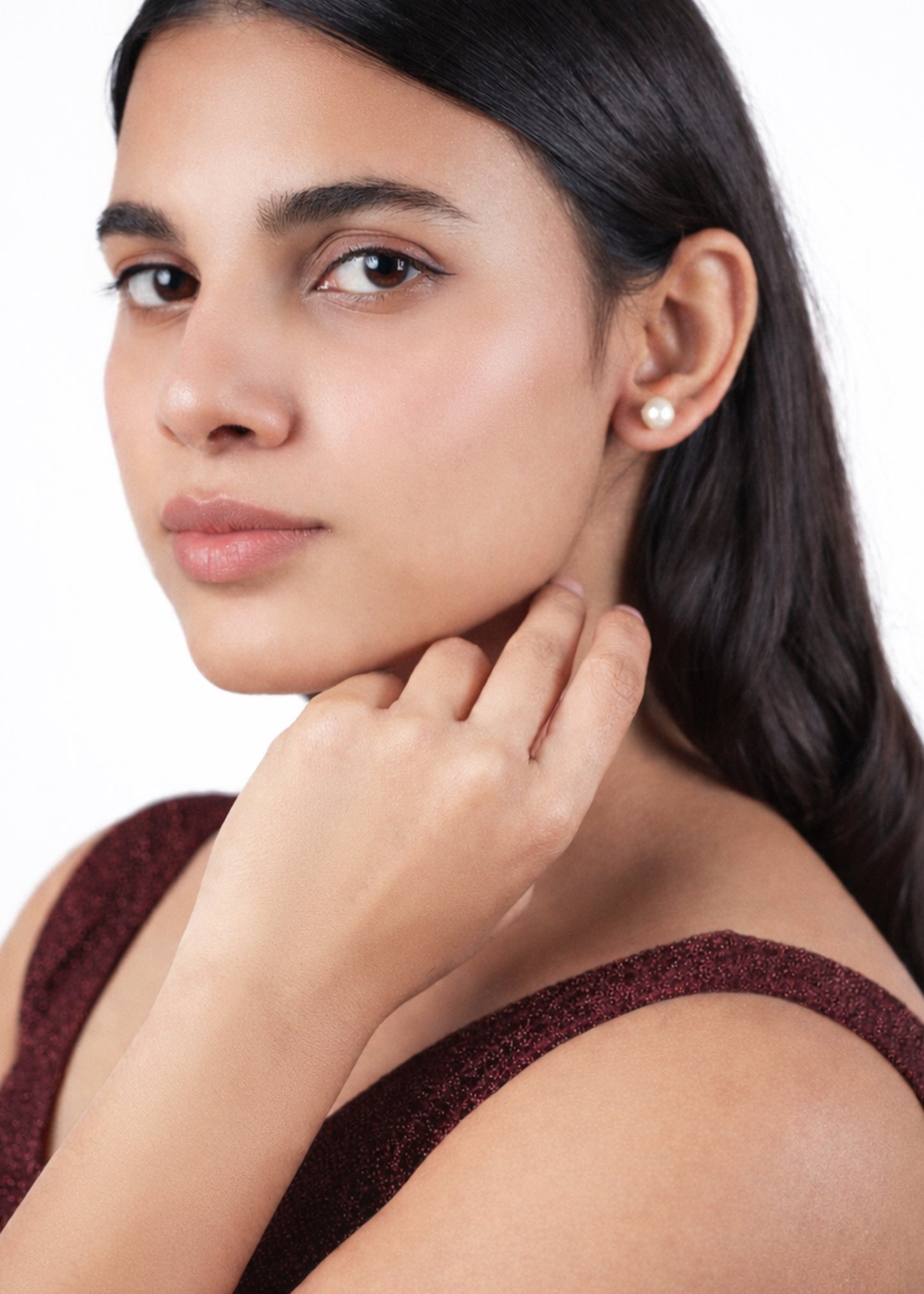 Silver Pearl Stud Earring