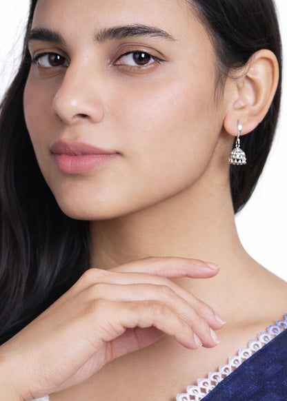 Silver Runjhun Jhumki Earring