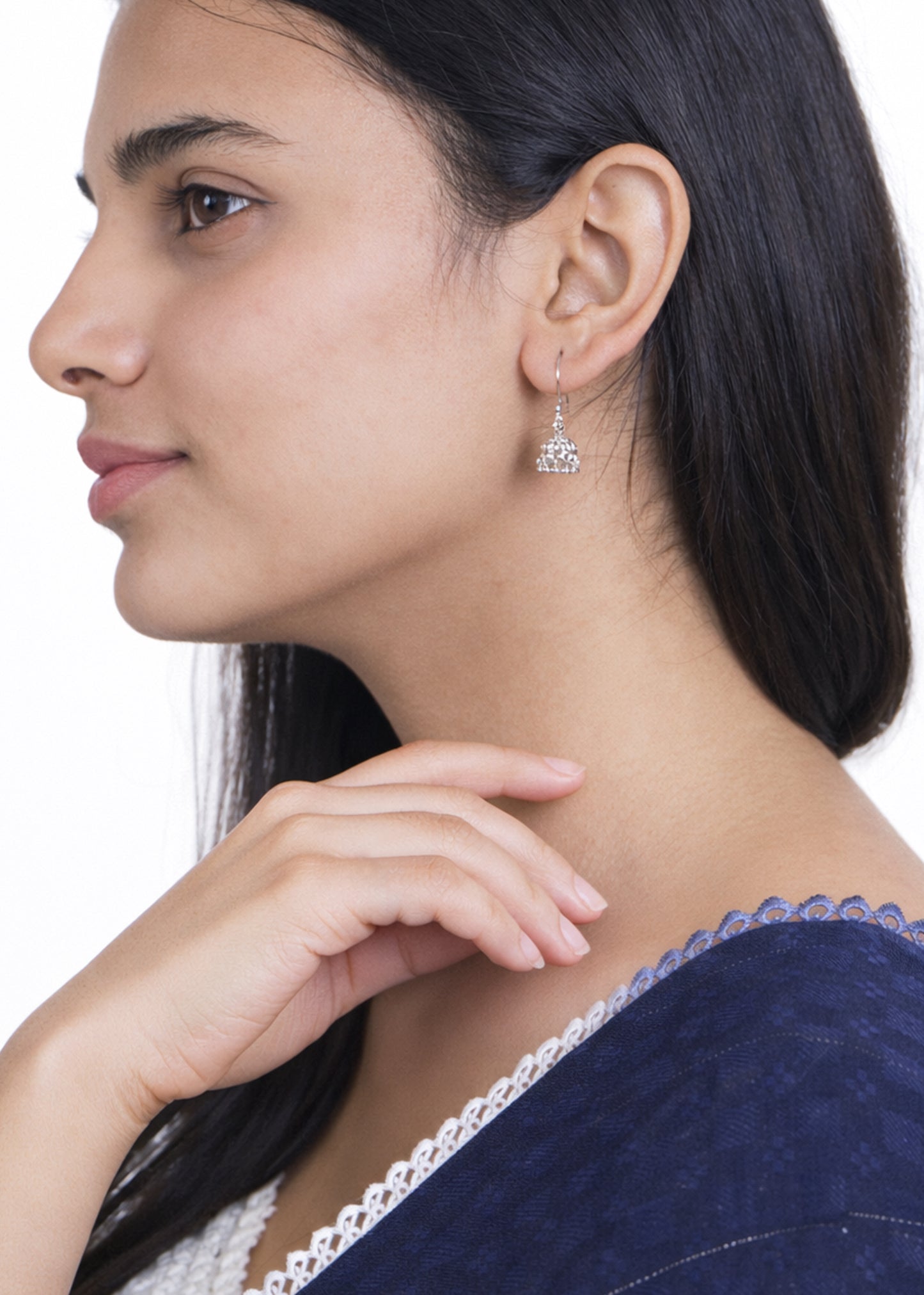 Silver Runjhun Jhumki Earring