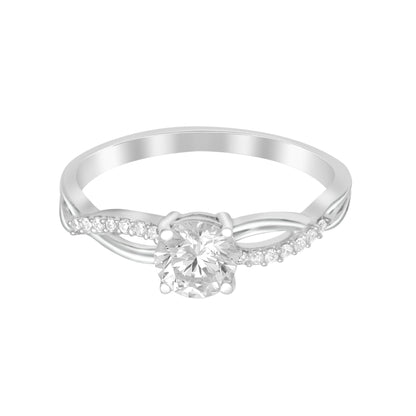 Silver Aura Solitaire Ring