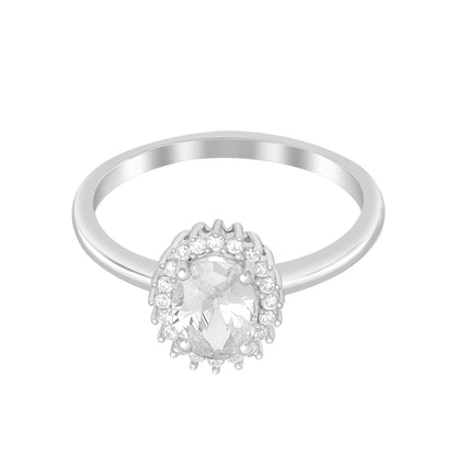 Silver Bloom Solitaire Ring