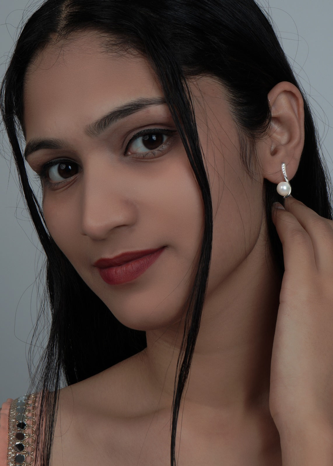 Silver Gamya Pearl Drop Earring