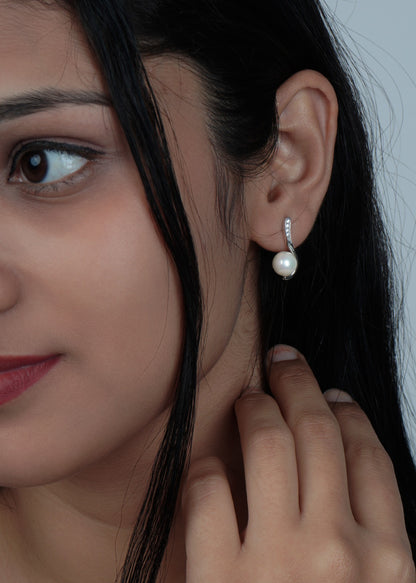 Silver Gamya Pearl Drop Earring