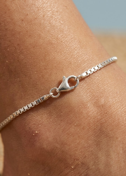 Silver Box Chain Anklet