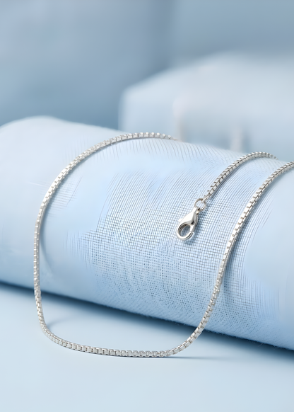 Silver Box Chain Anklet
