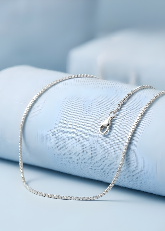 Silver Box Chain Anklet