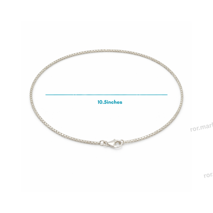 Silver Box Chain Anklet
