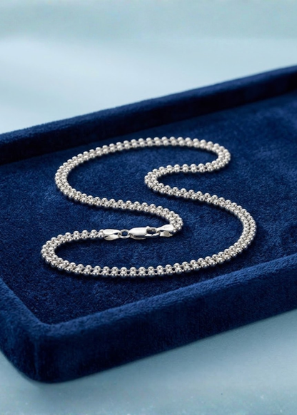 Silver Double Bead Chain Anklet