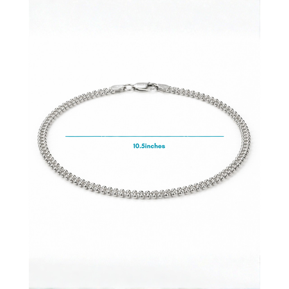 Silver Double Bead Chain Anklet