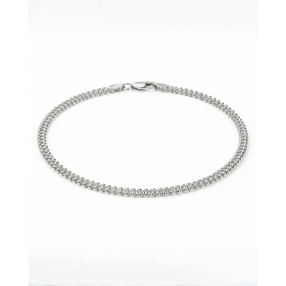 Silver Double Bead Chain Anklet