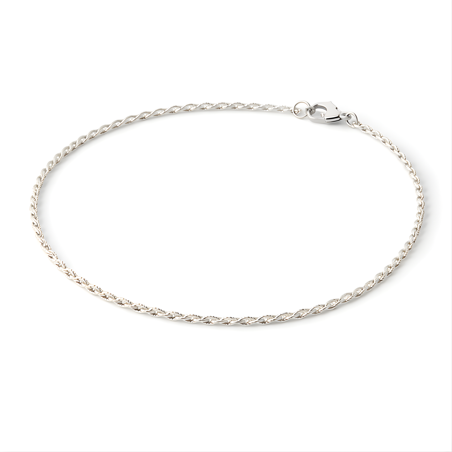Silver Twisted Chain Anklet