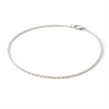 Silver Twisted Chain Anklet