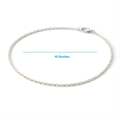 Silver Twisted Chain Anklet