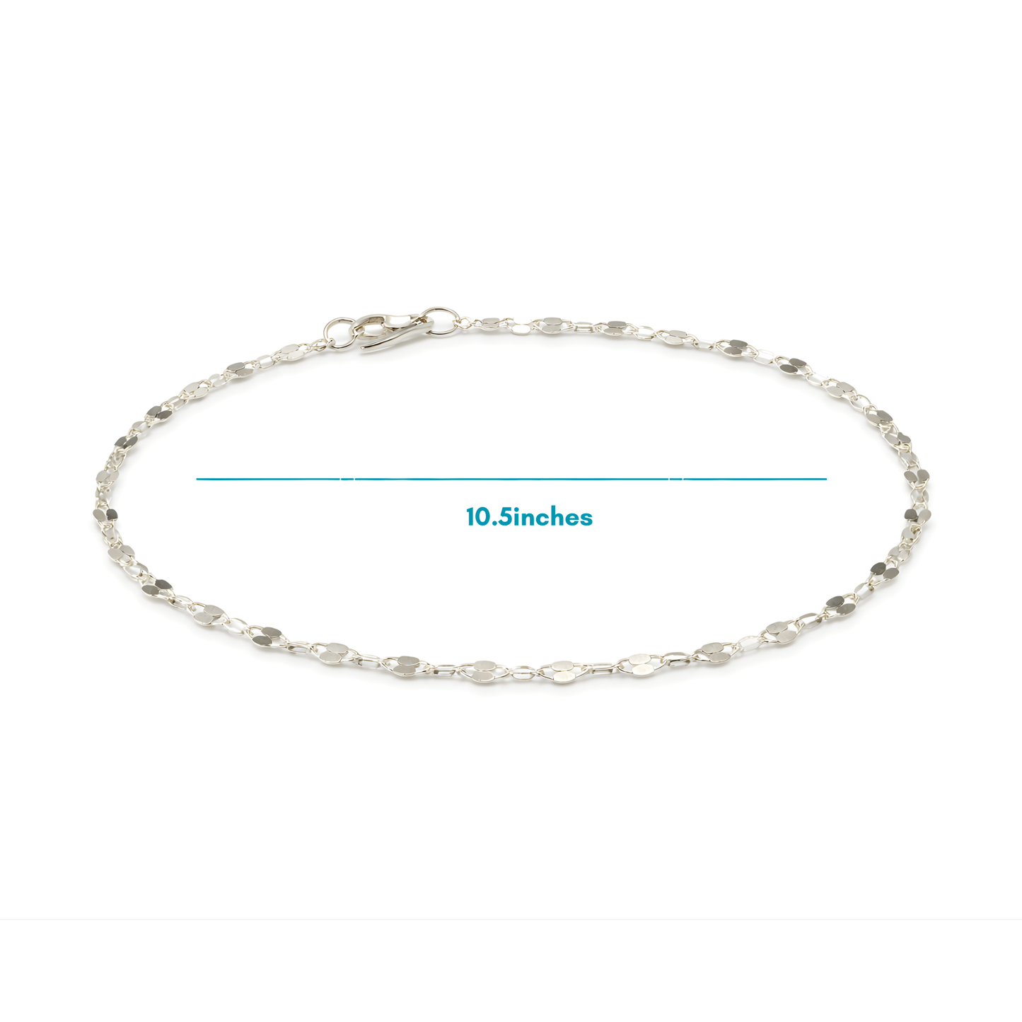 Silver Barrel Link Chain Anklet