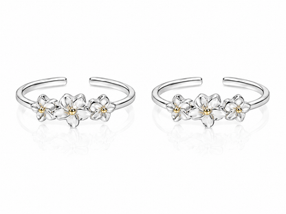 Triple Floral Toe Ring