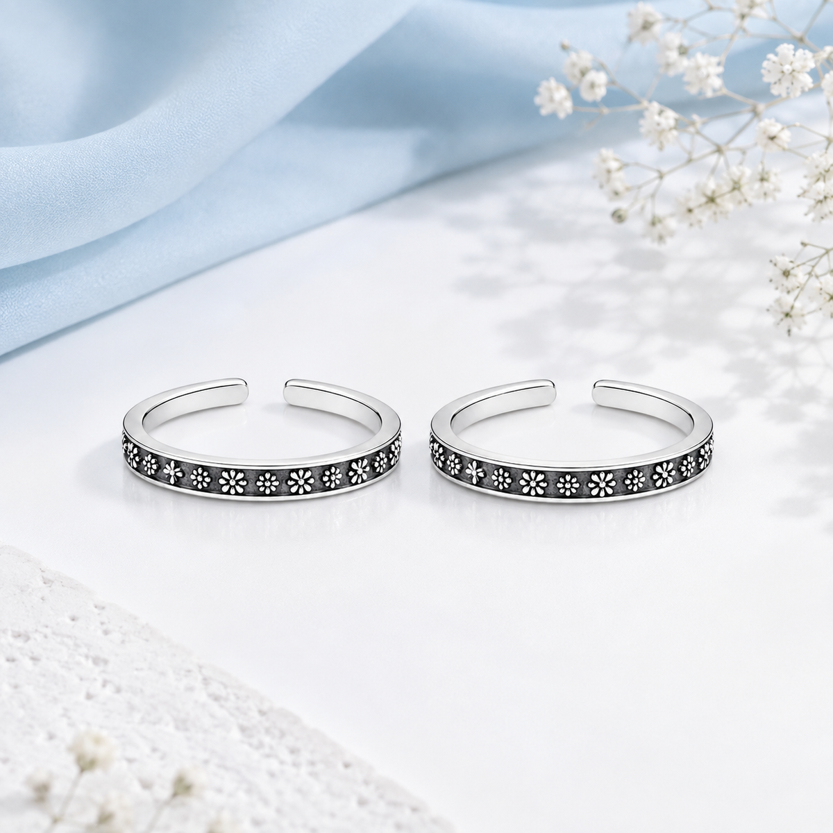 Spring Floral Band Toe Ring