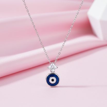Silver Evil Eye Pendant Necklace