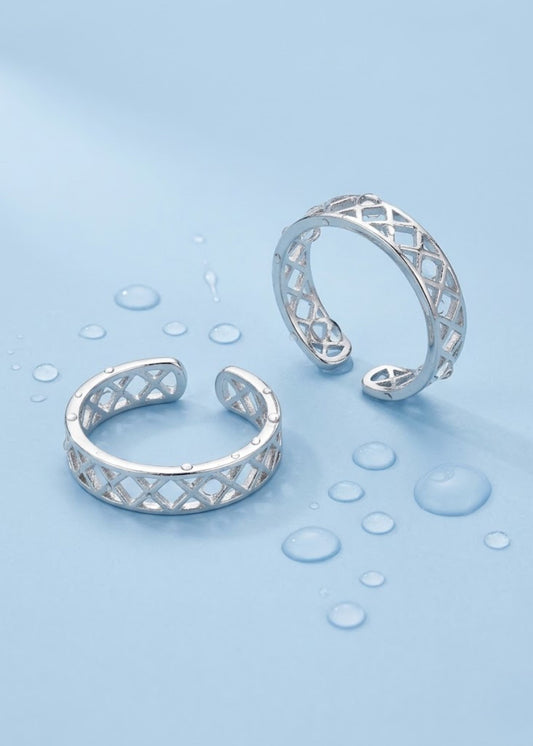 Silver Criss Cross Band Toe Ring |Chandi Ki Bichiya