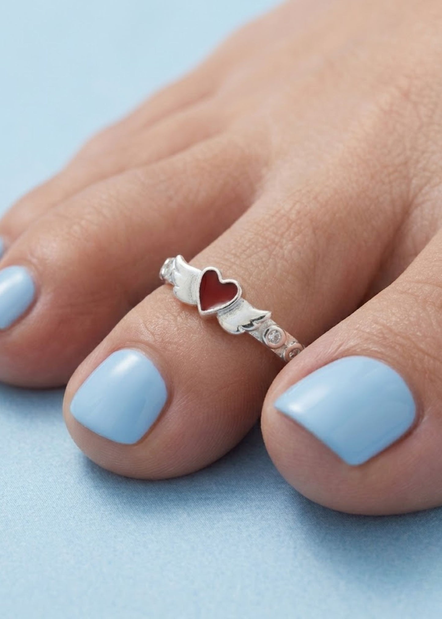 Silver Angel Heart Toe Ring | Chandi ki Bichiya