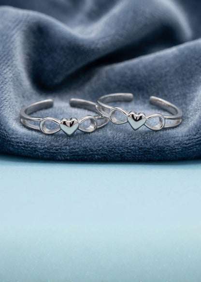 Silver Infinity Heart Style Toe Ring | Chandi Ki Bichiya