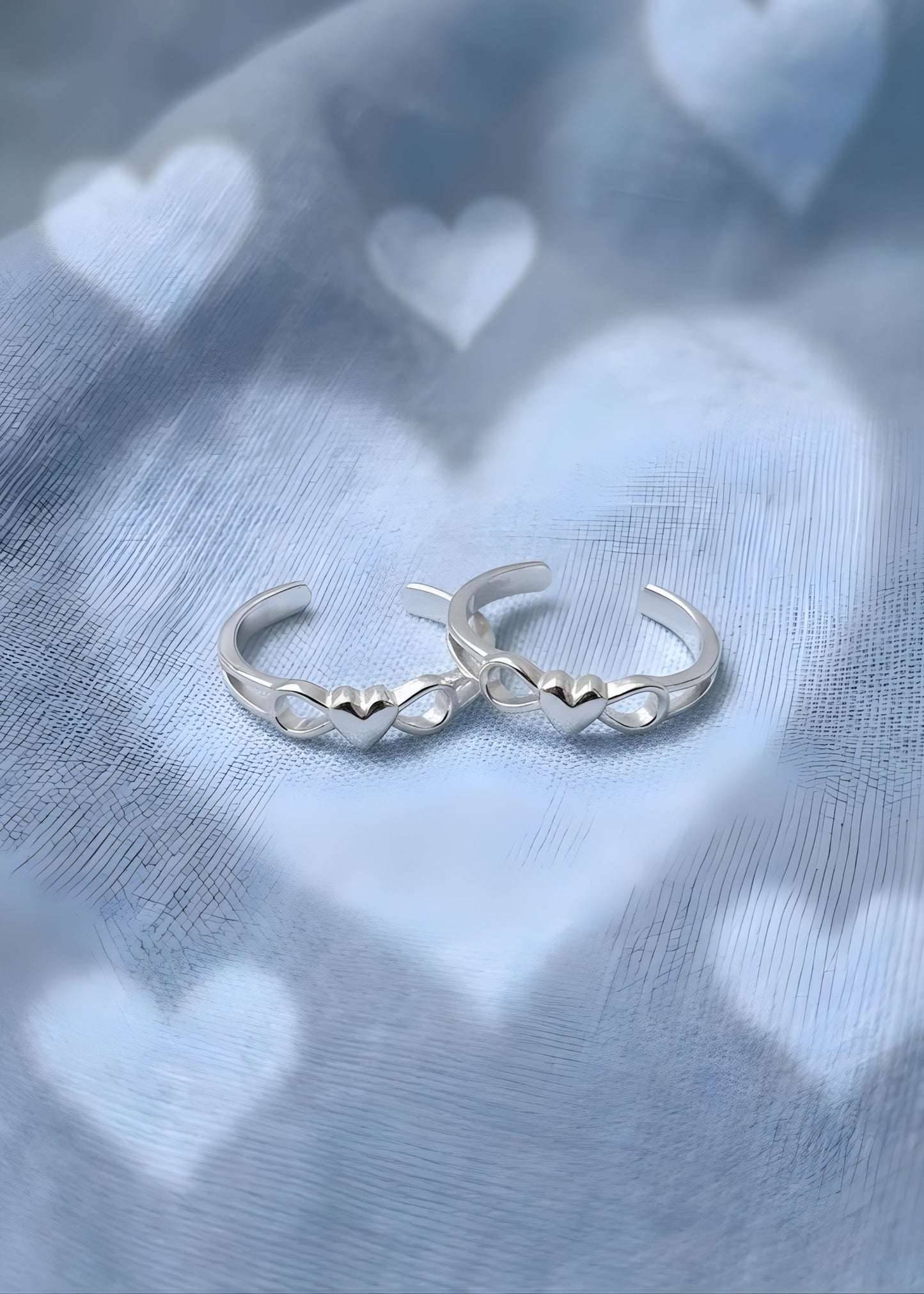 Silver Infinity Heart Style Toe Ring | Chandi Ki Bichiya