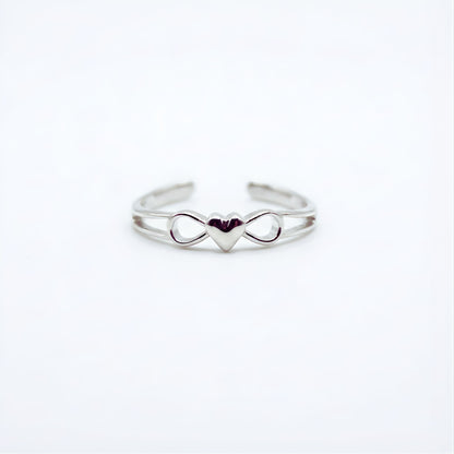 Silver Infinity Heart Style Toe Ring | Chandi Ki Bichiya