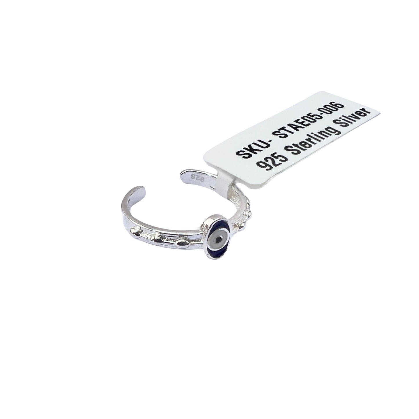 Silver Evil Eye Enamel Toe Ring | Chandi Ki BIchiya